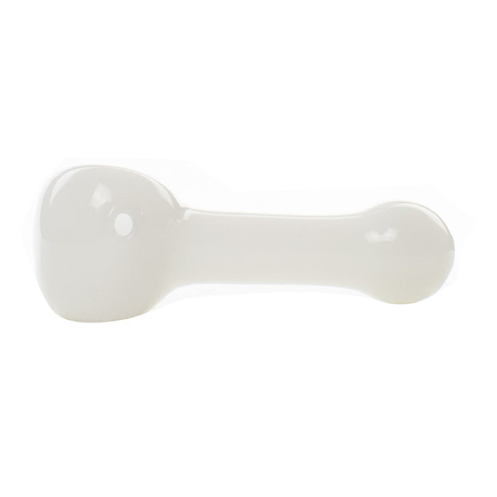 4.3" White jade color glass spoon pipe G75
