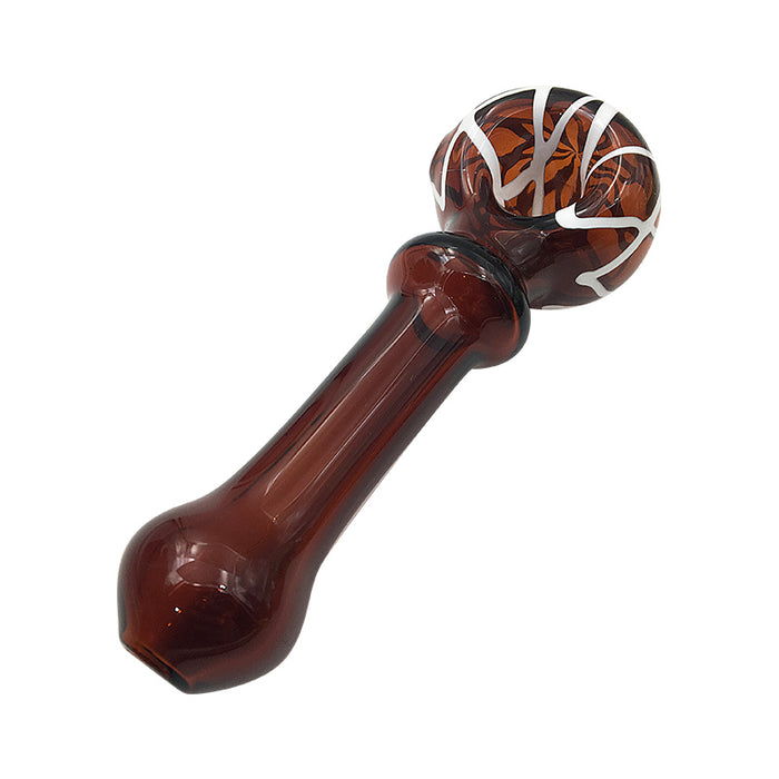 Red with White Glass Hand Pipe Glass Spoon Smoking Pipe 413#