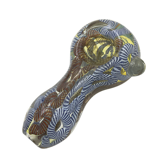 Mixed Colors Steamroller Spoon Cigarette Smoking Glass Pipe  407#