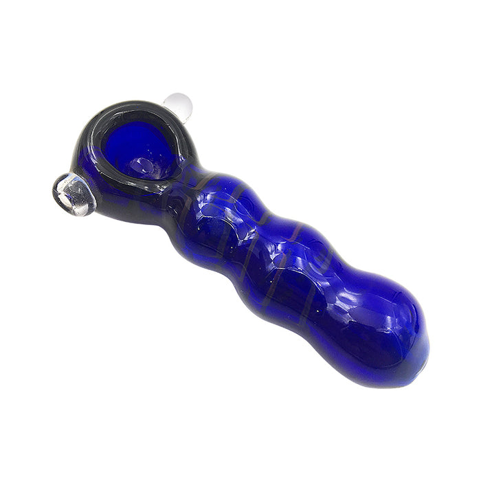 Blue Caterpillar Design Glass Spoon Hand Pipe for Smoking 309#