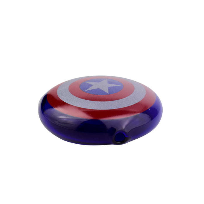 Good Style Round Shape American Shield Pipe Blue with Red Color 028#