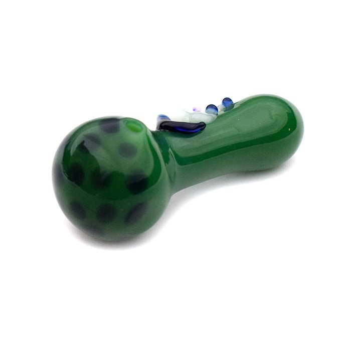 New arrival glass pipe tobacco pipe green color  with aninal G023