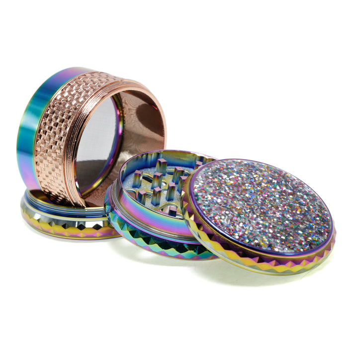 66MM 5 Layers Sequins Diamond Dazzling Color Herb Grinder
