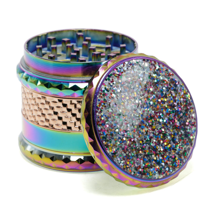 66MM 5 Layers Sequins Diamond Dazzling Color Herb Grinder