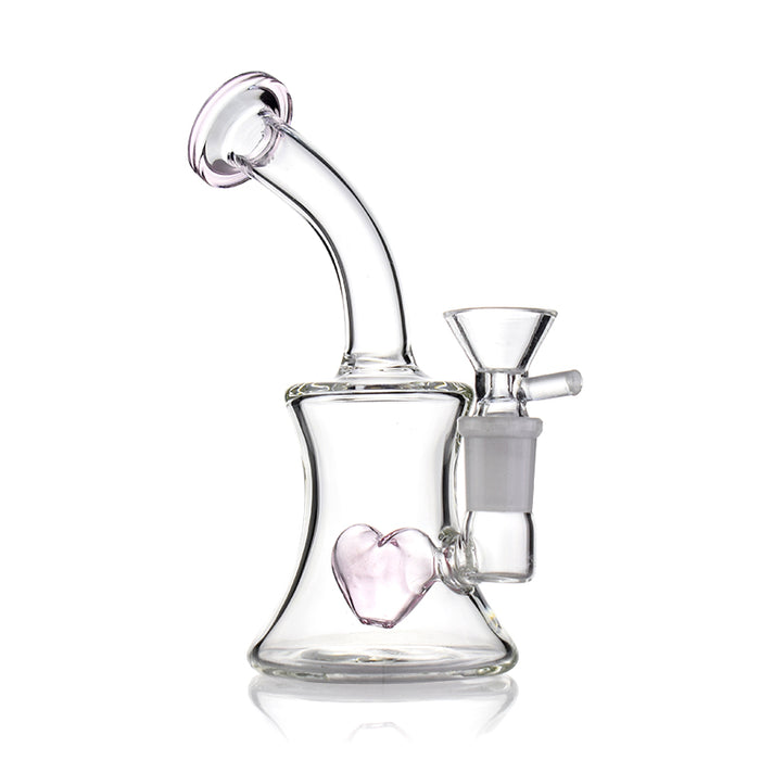The 6“ Mini Dab Rig With Heart Perc