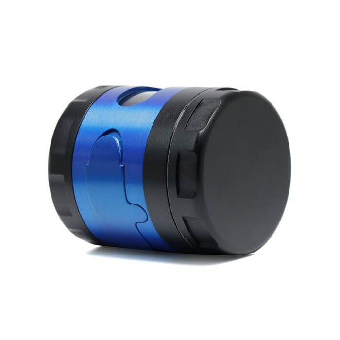 60MM 4 Part Zinc Alloy Side Window With Drawer Large Chamfered Color Matching Grinder-Blue