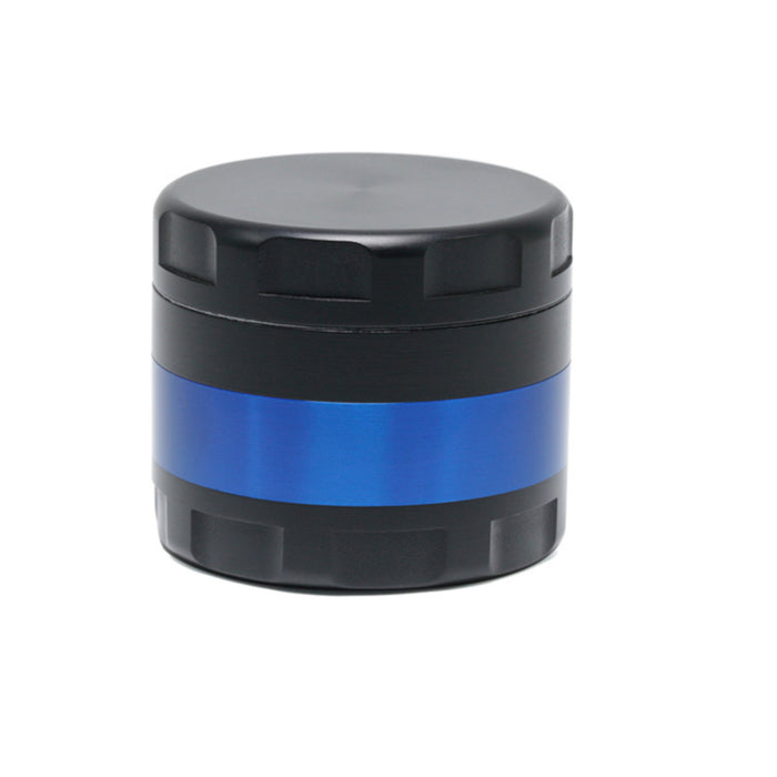 60MM 4 Piece Zinc Alloy Large Chamfer Wifi Signal Tooth Color Matching Herb Grinder-Blue