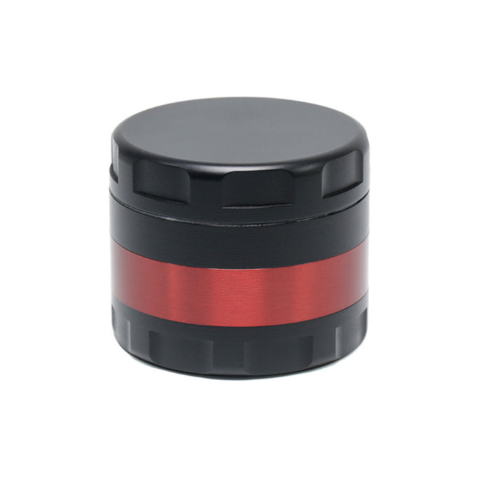 60MM 4 Piece Zinc Alloy Large Chamfer Wifi Signal Tooth Color Matching Herb Grinder-Red