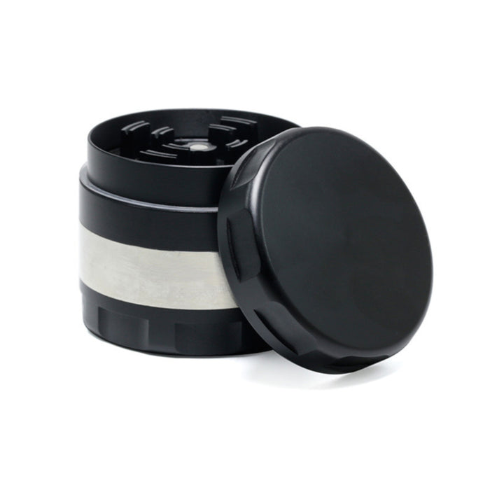 60MM 4 Piece Zinc Alloy Large Chamfer Wifi Signal Tooth Color Matching Herb Grinder-Silver