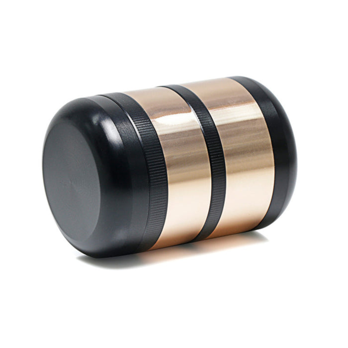 60MM 6-Layer Zinc Alloy Thermos Cup Shape Color Matching Herb Grinder-Black-Gold