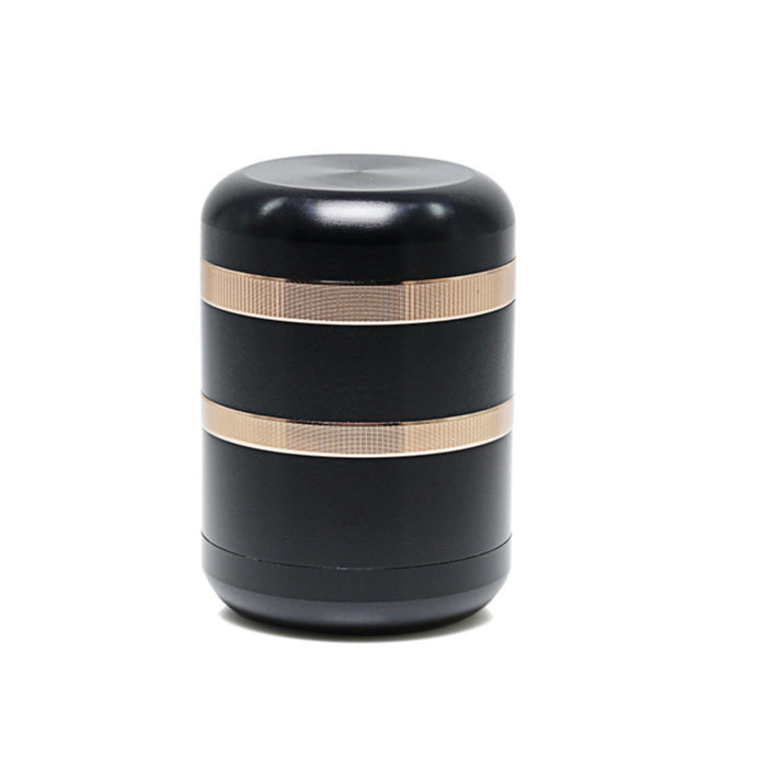 60MM 6-Layer Zinc Alloy Thermos Cup Shape Color Matching Herb Grinder-Black