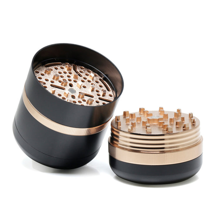 60MM 6-Layer Zinc Alloy Thermos Cup Shape Color Matching Herb Grinder-Black