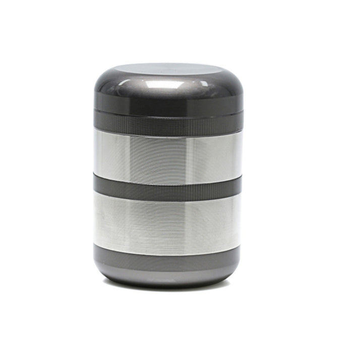 60MM 6-Layer Zinc Alloy Thermos Cup Shape Color Matching Herb Grinder-Silver