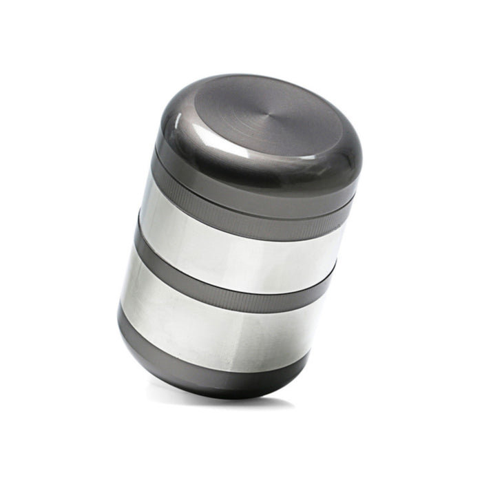 60MM 6-Layer Zinc Alloy Thermos Cup Shape Color Matching Herb Grinder-Silver