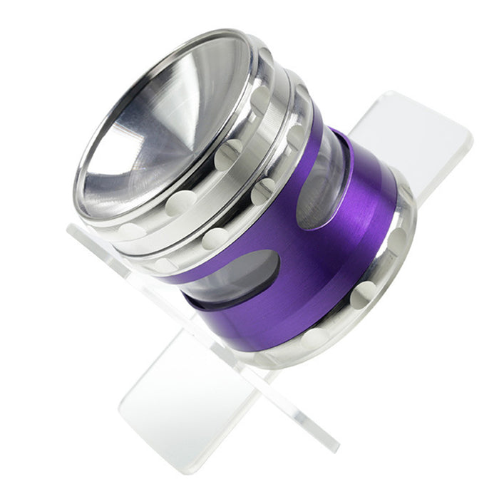 60MM Concave Visible Hole Grinding Machine Zinc Alloy Smoke Grinder-Purple