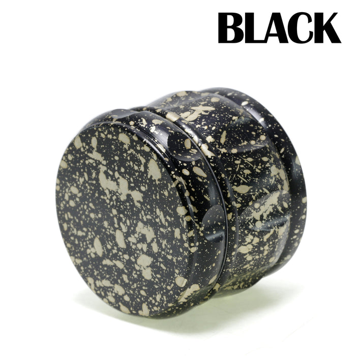 60MM Dot Pattern Zinc Alloy 4-Layer Drum-Shaped Chamfered Herb Grinder-Black