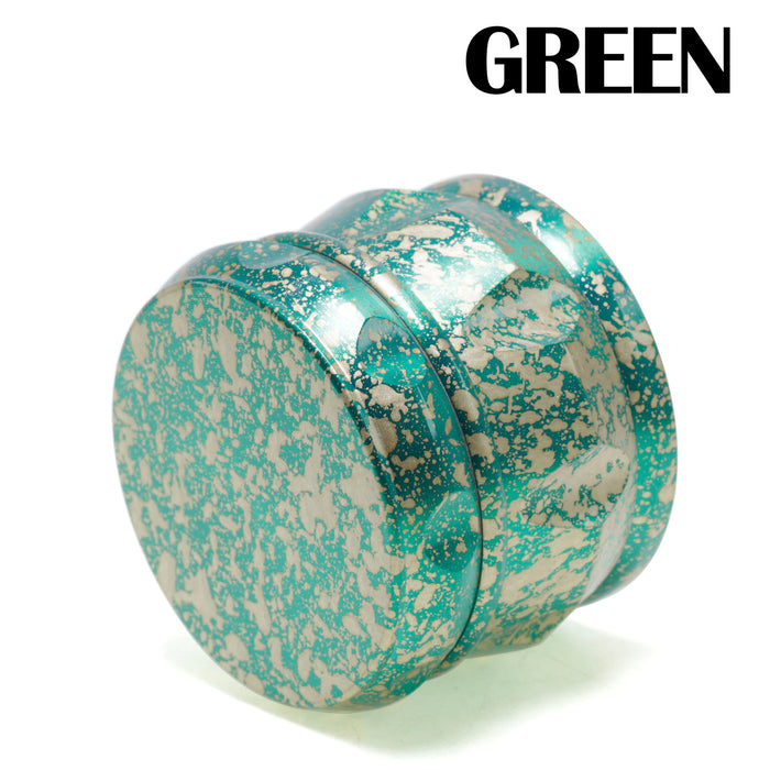 60MM Dot Pattern Zinc Alloy 4-Layer Drum-Shaped Chamfered Herb Grinder-Green