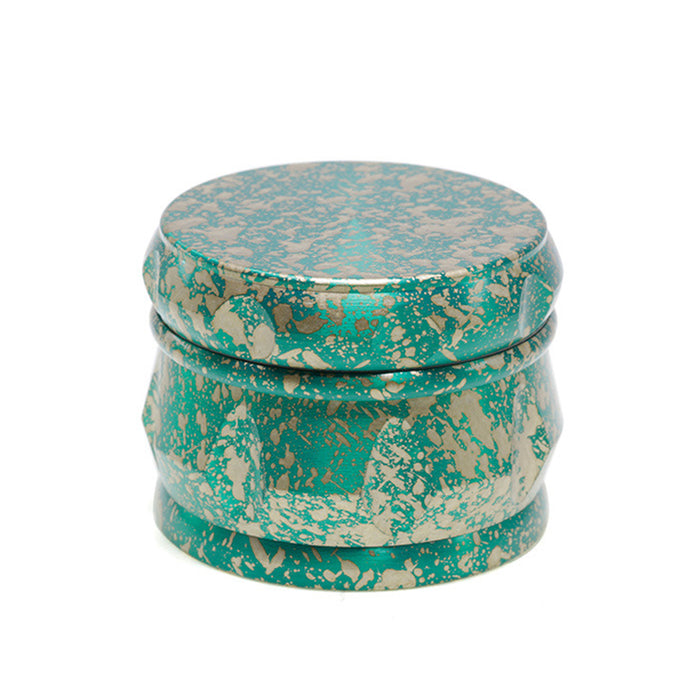 60MM Dot Pattern Zinc Alloy 4-Layer Drum-Shaped Chamfered Herb Grinder-Green
