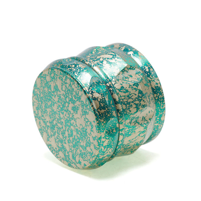 60MM Dot Pattern Zinc Alloy 4-Layer Drum-Shaped Chamfered Herb Grinder-Green