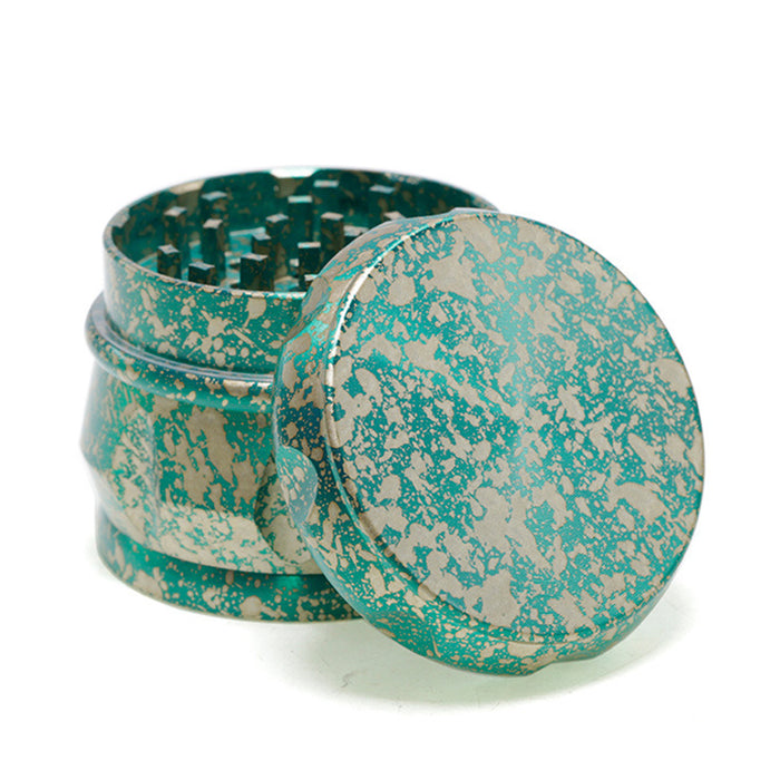 60MM Dot Pattern Zinc Alloy 4-Layer Drum-Shaped Chamfered Herb Grinder-Green