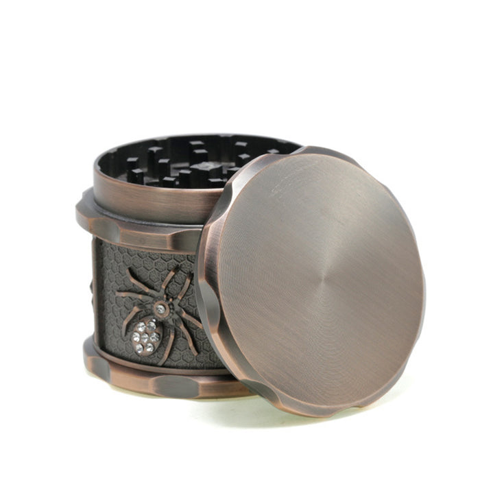 60MM Four-layer Zinc Alloy Diamond Animal Smoke Grinder-Ancient Copper