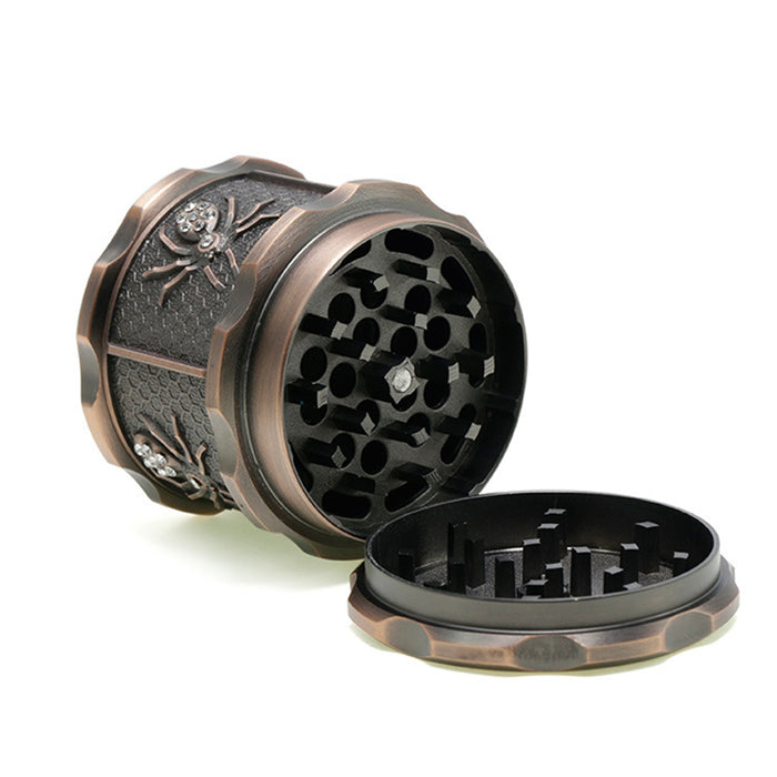 60MM Four-layer Zinc Alloy Diamond Animal Smoke Grinder-Ancient Copper