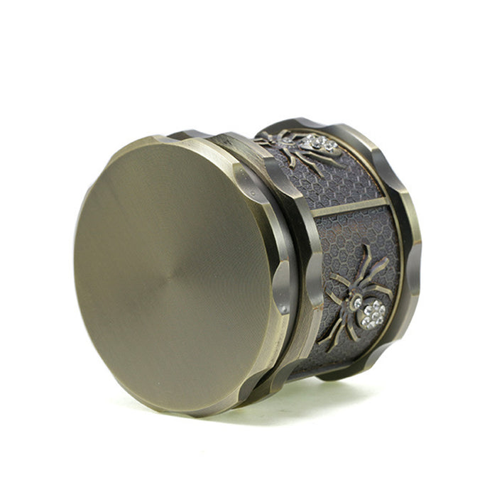 60MM Four-layer Zinc Alloy Diamond Animal Smoke Grinder-Antique Bronze-Spider