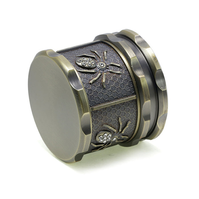 60MM Four-layer Zinc Alloy Diamond Animal Smoke Grinder-Antique Bronze-Spider
