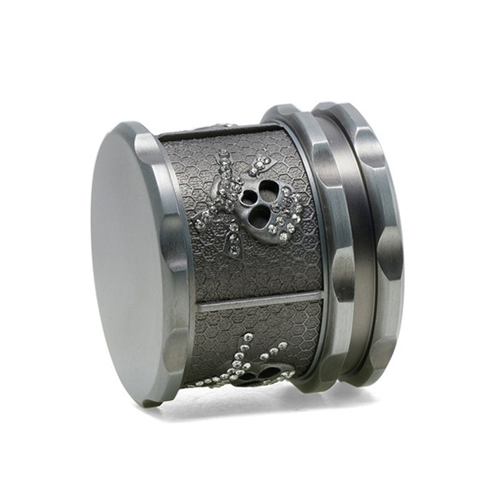 60MM Four-layer Zinc Alloy Diamond Animal Smoke Grinder-Antique Silver