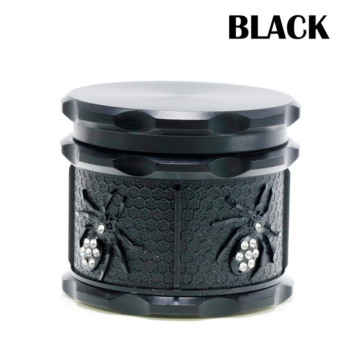 60MM Four-layer Zinc Alloy Diamond Animal Smoke Grinder-Black