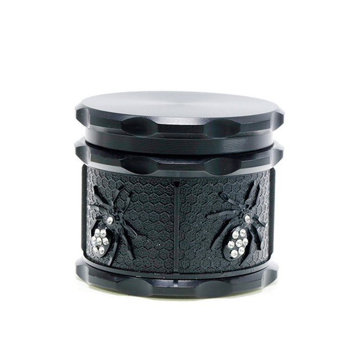 60MM Four-layer Zinc Alloy Diamond Animal Smoke Grinder-Black
