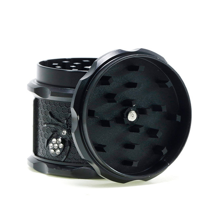 60MM Four-layer Zinc Alloy Diamond Animal Smoke Grinder-Black