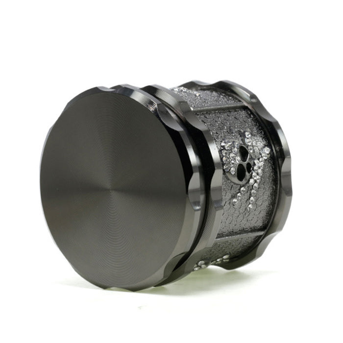 60MM Four-layer Zinc Alloy Diamond Animal Smoke Grinder-Gun Black