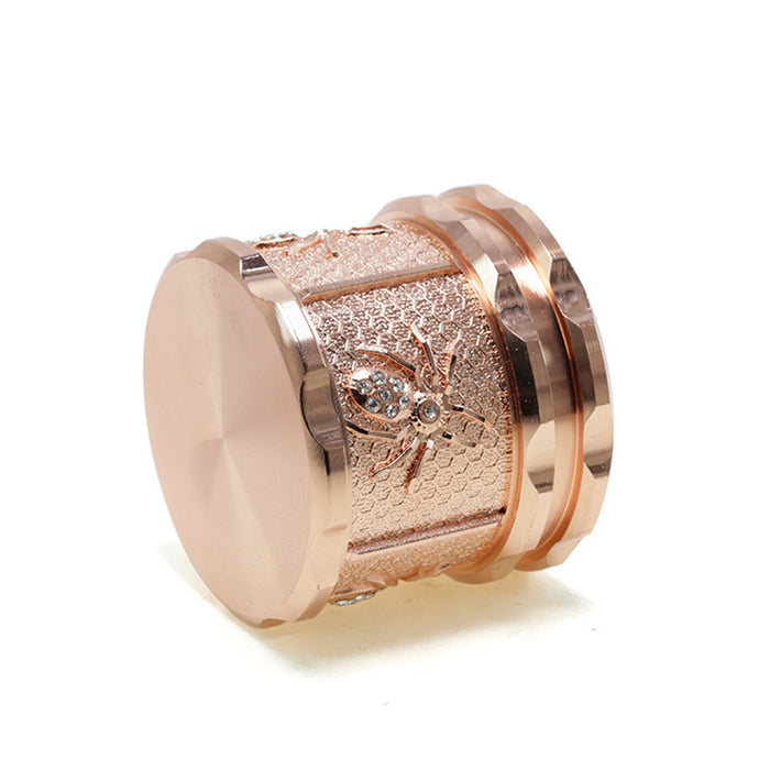 60MM Four-layer Zinc Alloy Diamond Animal Smoke Grinder-Rose Gold