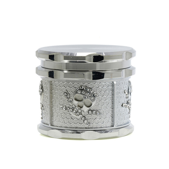 60MM Four-layer Zinc Alloy Diamond Animal Smoke Grinder-Silver