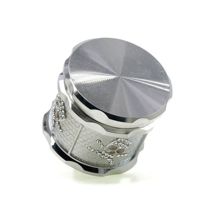 60MM Four-layer Zinc Alloy Diamond Animal Smoke Grinder-Silver