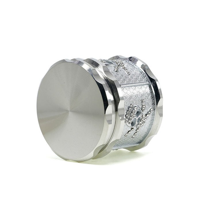 60MM Four-layer Zinc Alloy Diamond Animal Smoke Grinder-Silver