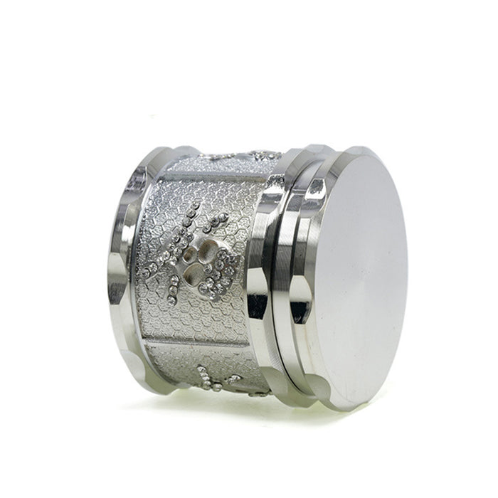 60MM Four-layer Zinc Alloy Diamond Animal Smoke Grinder-Silver