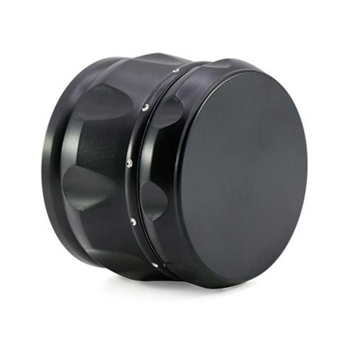 60MM Four-layer Zinc Alloy Drum Type Black Diamond Ring Herb Grinder-Black