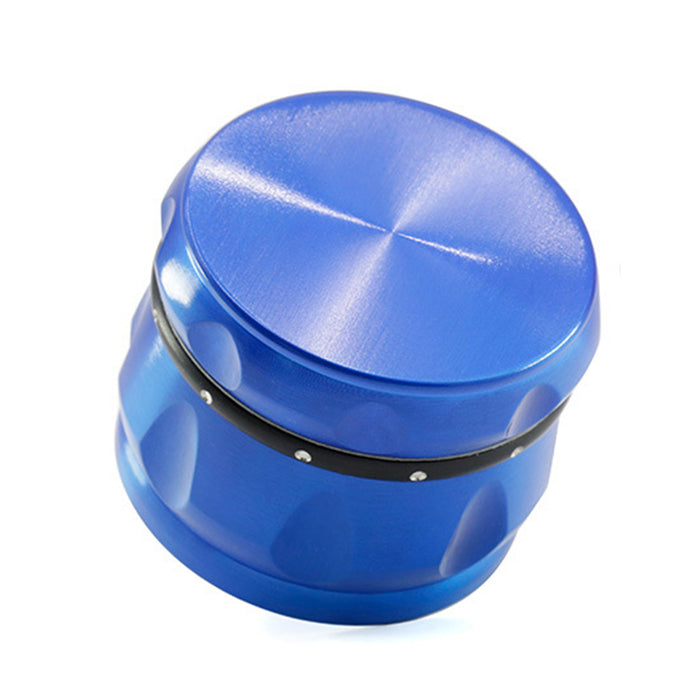 60MM Four-layer Zinc Alloy Drum Type Black Diamond Ring Herb Grinder-Blue