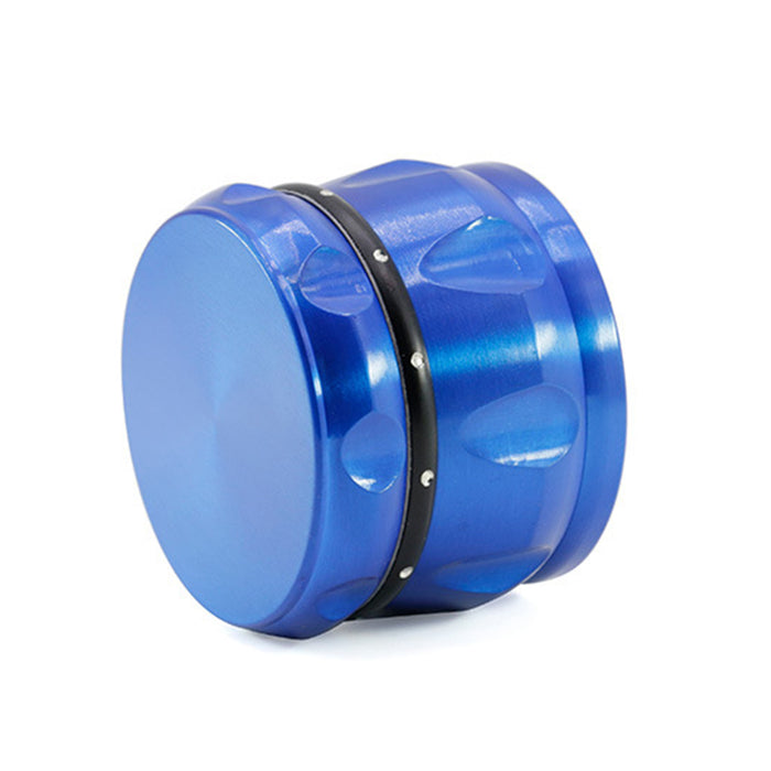 60MM Four-layer Zinc Alloy Drum Type Black Diamond Ring Herb Grinder-Blue
