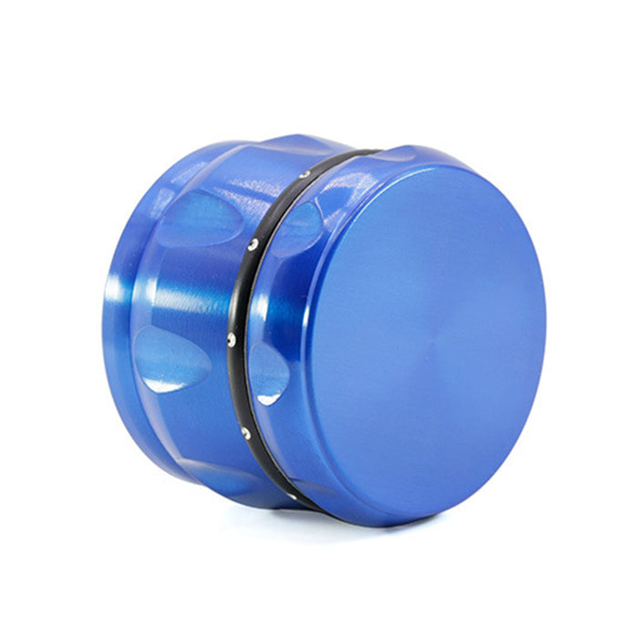 60MM Four-layer Zinc Alloy Drum Type Black Diamond Ring Herb Grinder-Blue