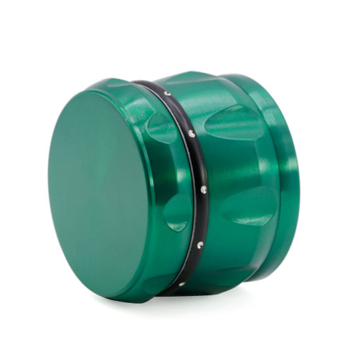 60MM Four-layer Zinc Alloy Drum Type Black Diamond Ring Herb Grinder-Green