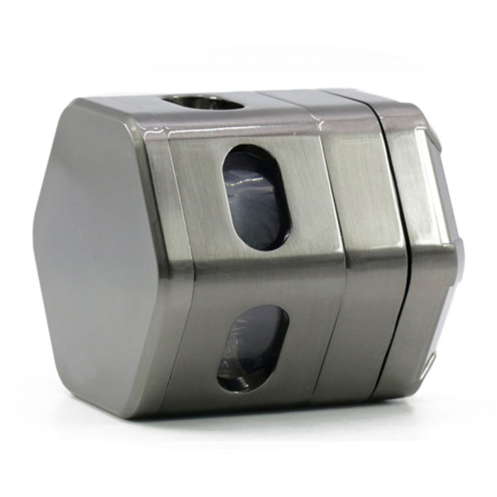 60MM Zinc Alloy 4 Part Detachable Mesh Transparent Window Hexagonal Grinder-Gun-black