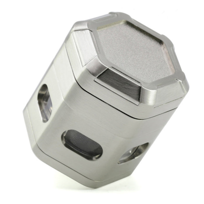 60MM Zinc Alloy 4 Part Detachable Mesh Transparent Window Hexagonal  Grinder-Silver