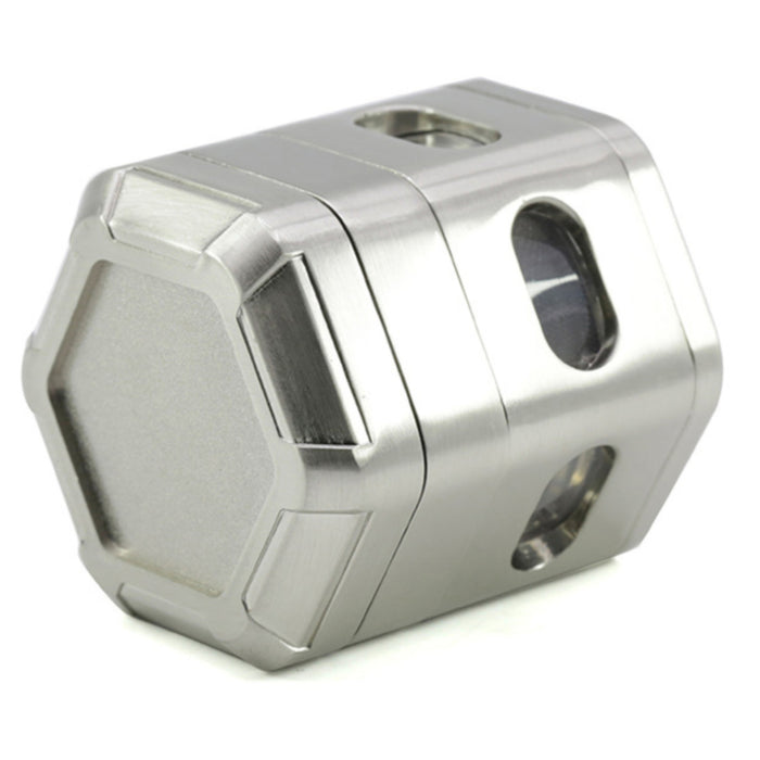 60MM Zinc Alloy 4 Part Detachable Mesh Transparent Window Hexagonal  Grinder-Silver