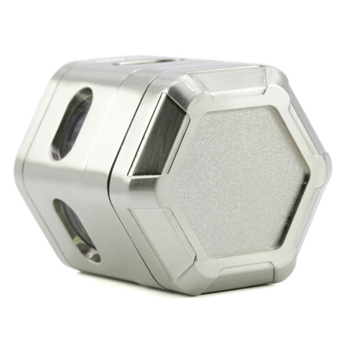 60MM Zinc Alloy 4 Part Detachable Mesh Transparent Window Hexagonal  Grinder-Silver