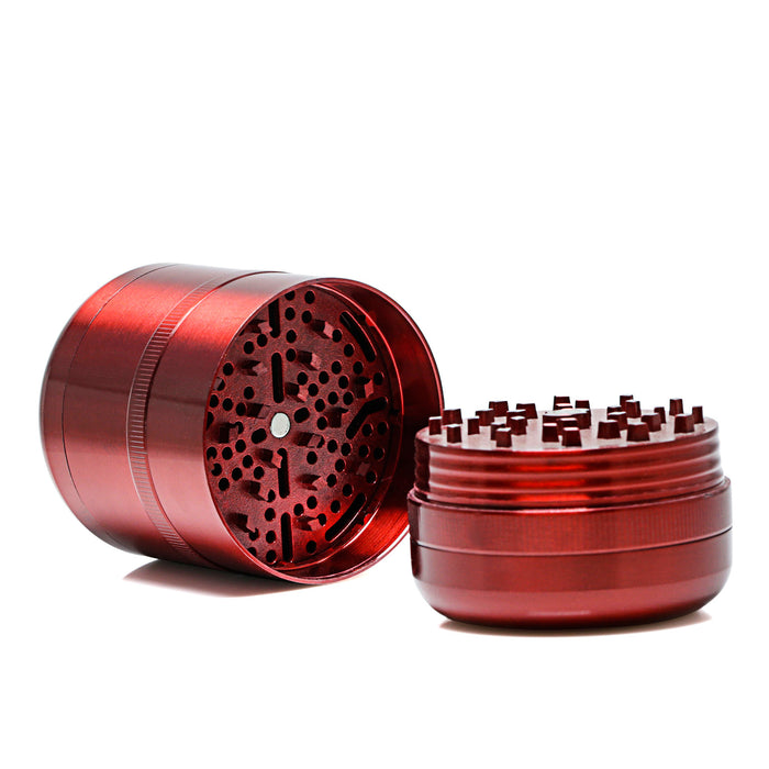 60MM Zinc Alloy 6-Layer Thermos Cup Shape Weed Grinder-Red