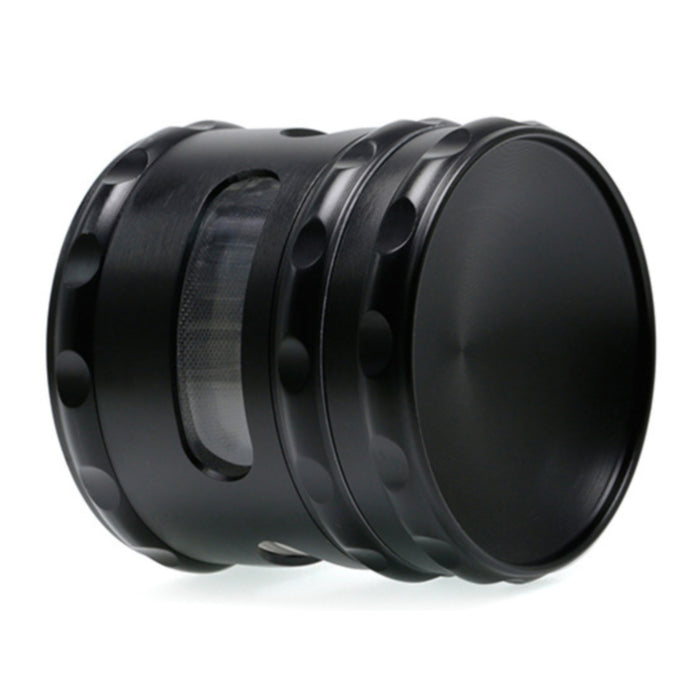 60MM Zinc Alloy Concave Four-Layer Window Weed Grinder-Black