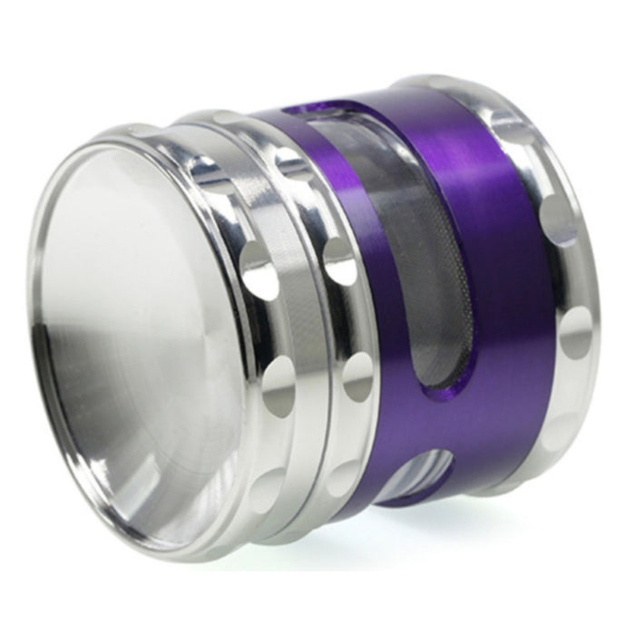 60MM Zinc Alloy Concave Four-Layer Window Weed Grinder-Purple